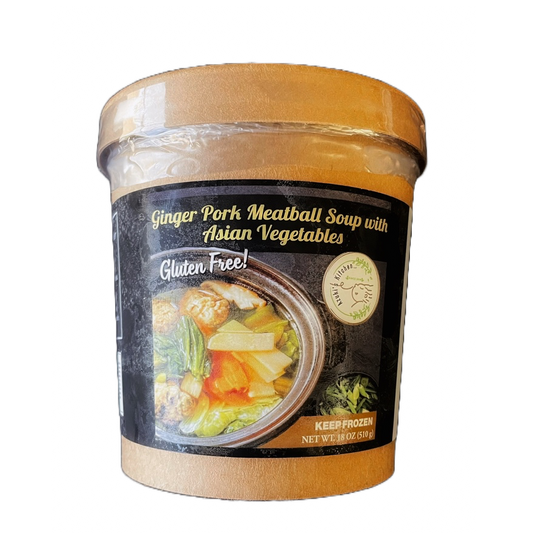 Ginger Pork Meatball Soup with Asian Vegetables (Sold Frozen)